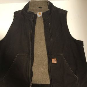Carhartt Sandstone Sherpa-Lined Mock-Neck Vest